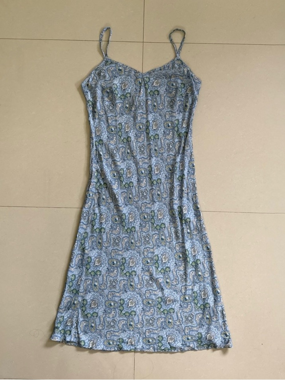 GAP Light Blue Paisley Slip Midi Dress